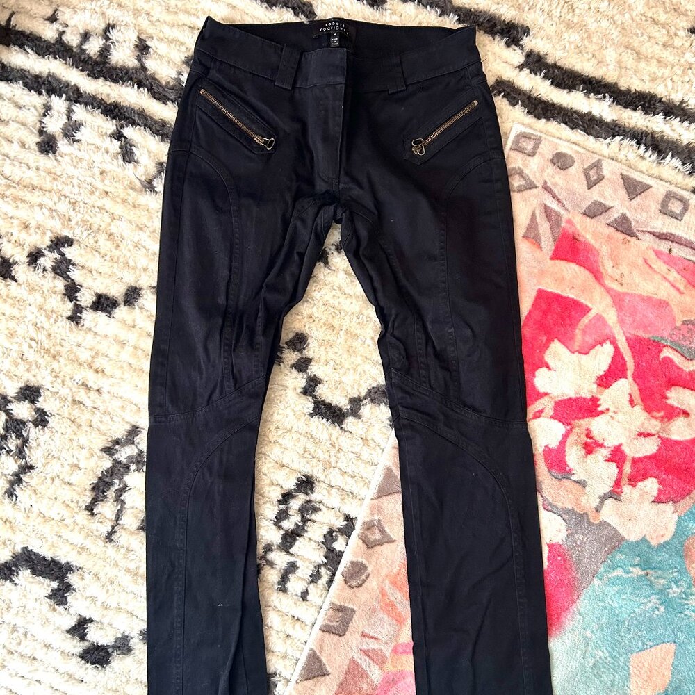 Robert Rodrigez black zipper jeans. Size 6